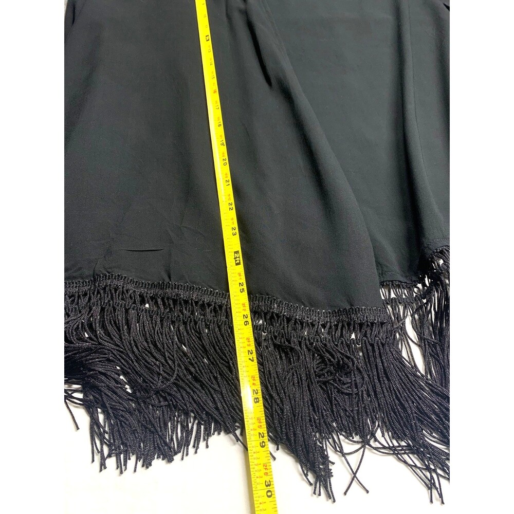 Victoria's Secret Black Fringe Kimono Women's Size XS/S Oversized Festival Boho - Picture 7 of 7
